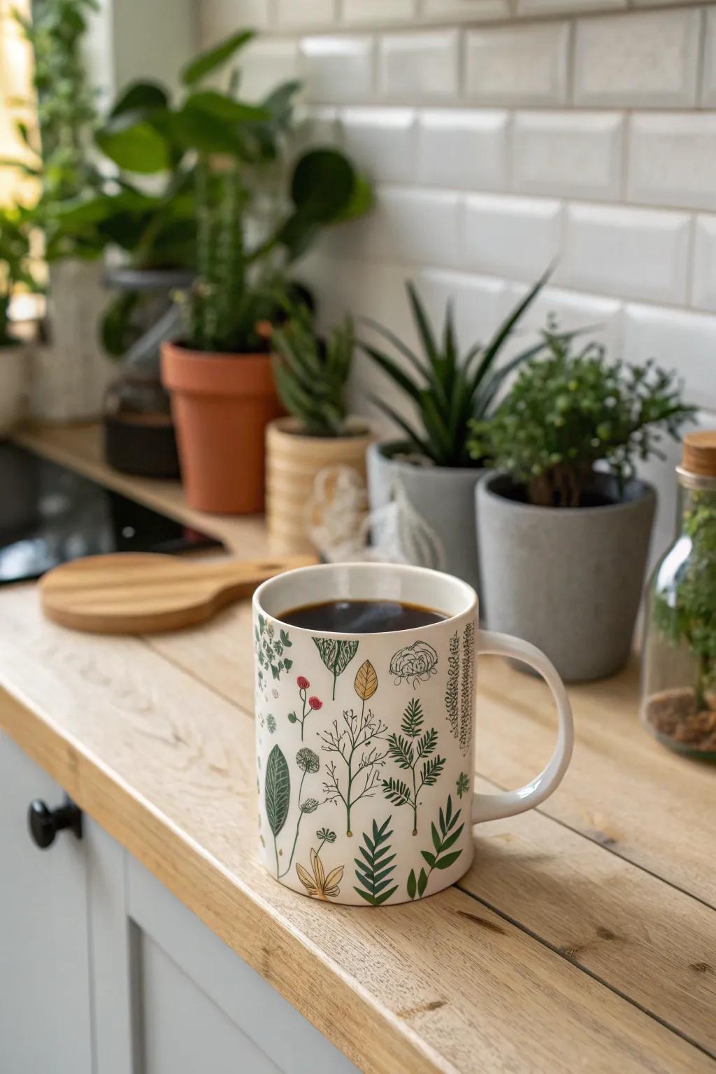 Nature-inspired mugs bring the outdoors inside.