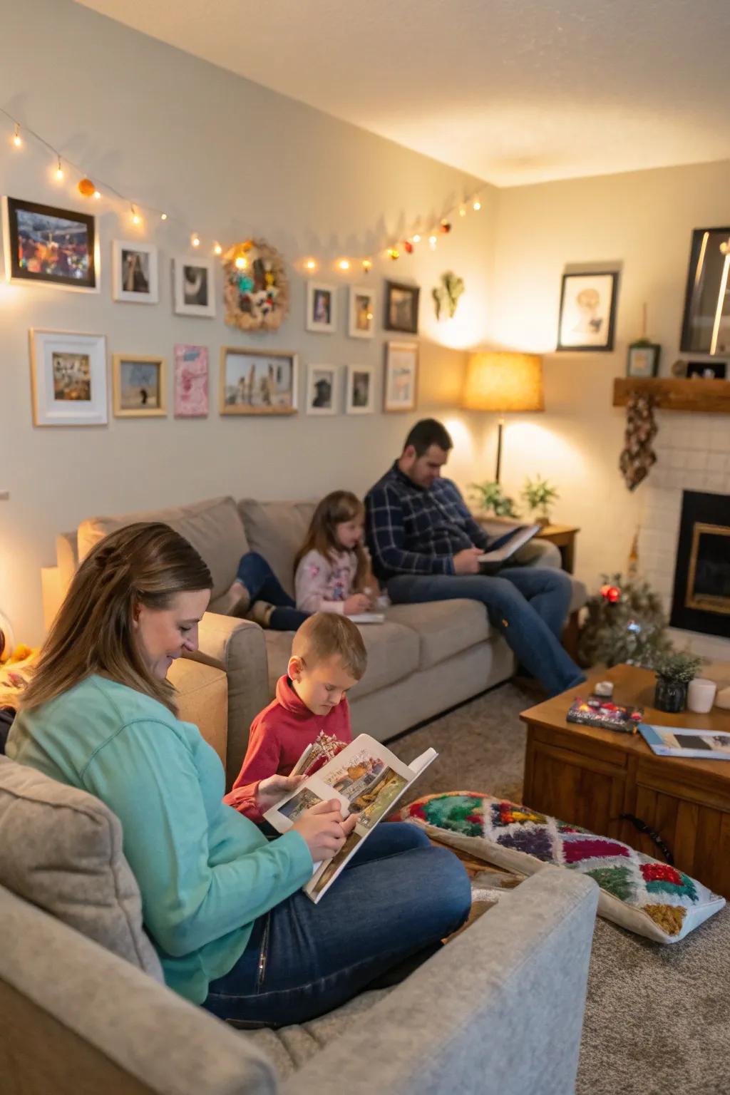 Home settings provide a personal and intimate backdrop for family photos.