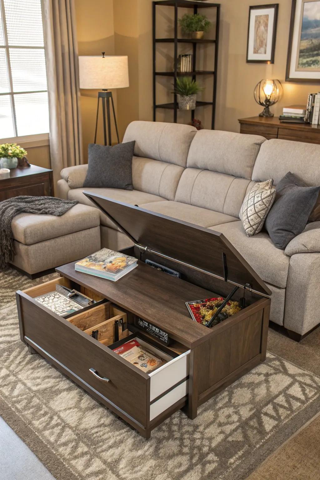 Multi-functional furniture maximizes space and style.