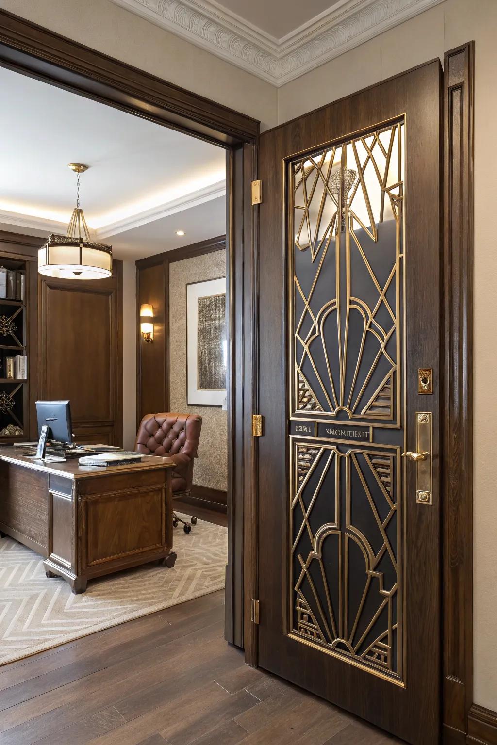 Classic sophistication with Art Deco panels.