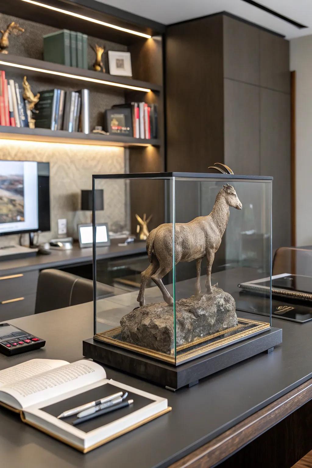 A custom shadow box for a museum-quality mount display.