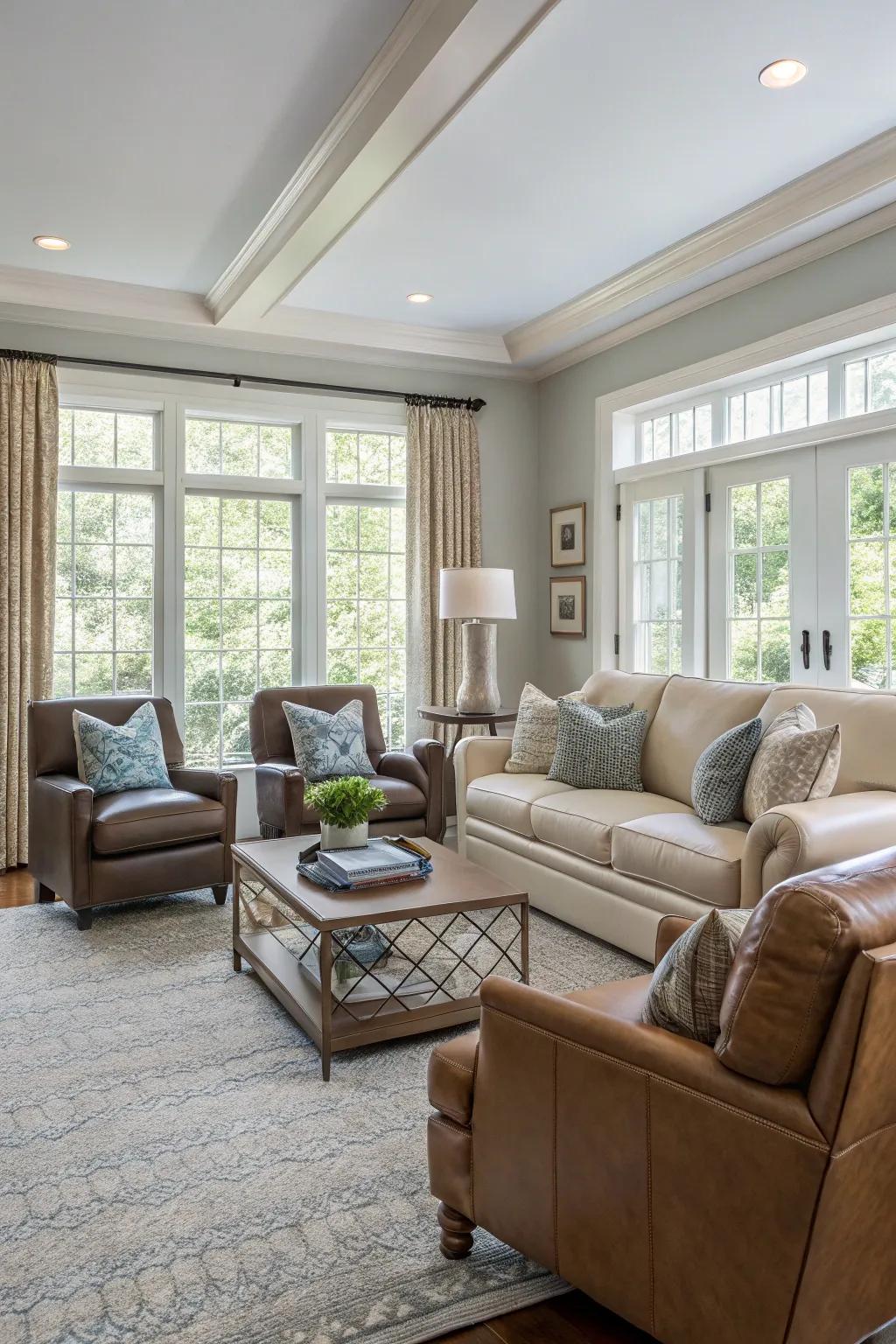 A family room designed with durability in mind.