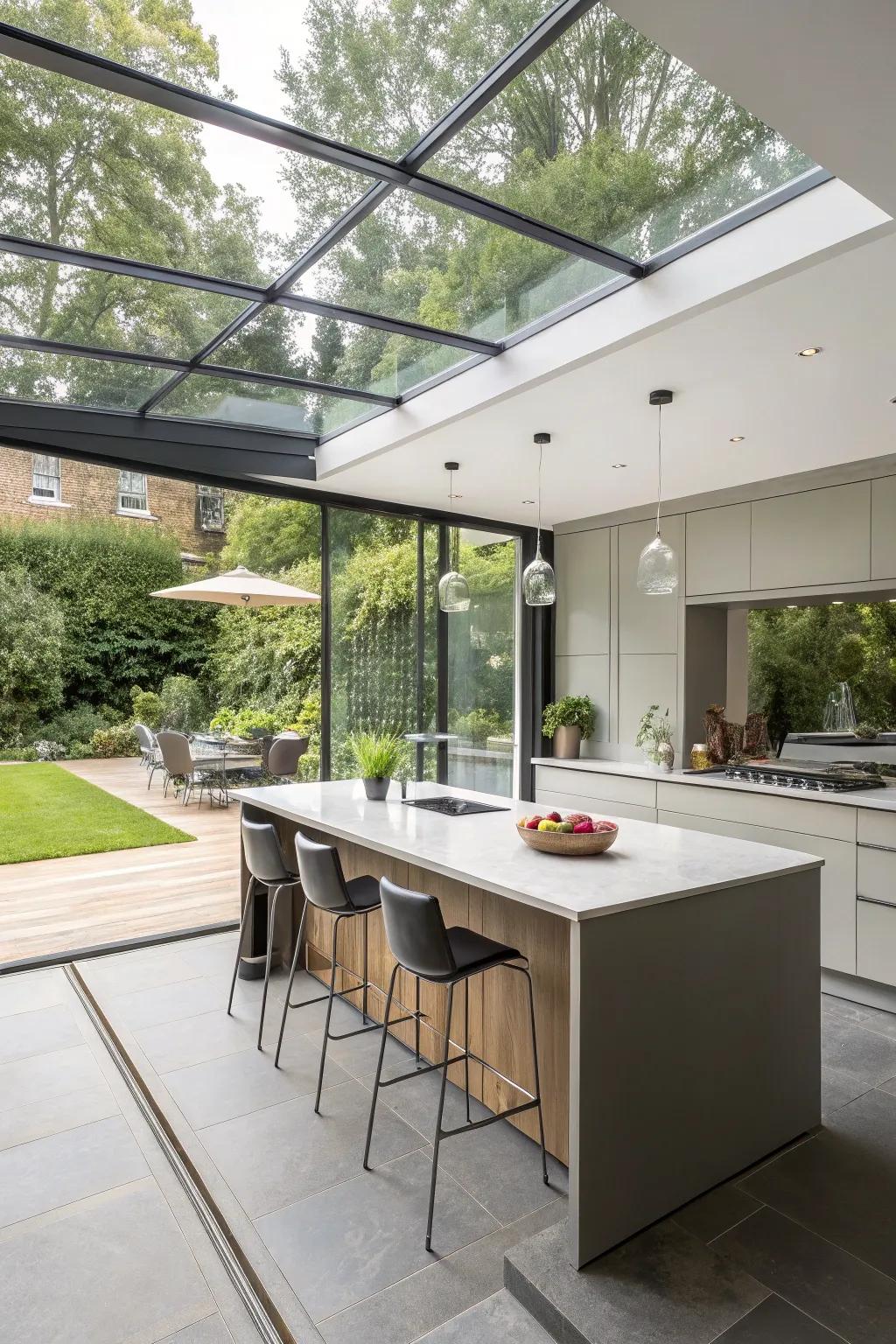 A stylish kitchen island that enhances the living space.