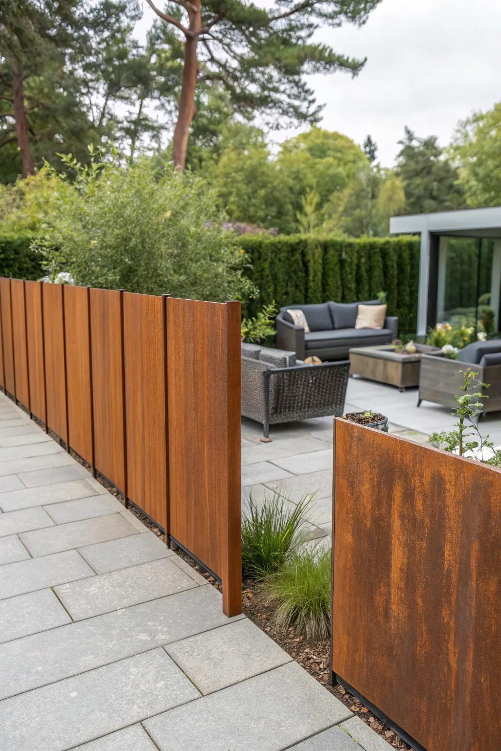 Contemporary character with corten steel.