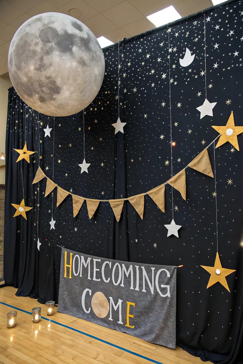 Create a mystical atmosphere with a moonlit theme.