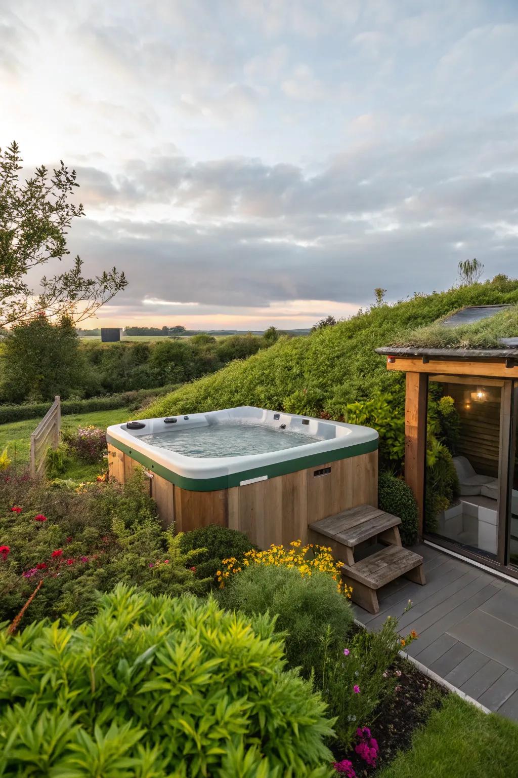 A green roof offers insulation and blends seamlessly with nature.