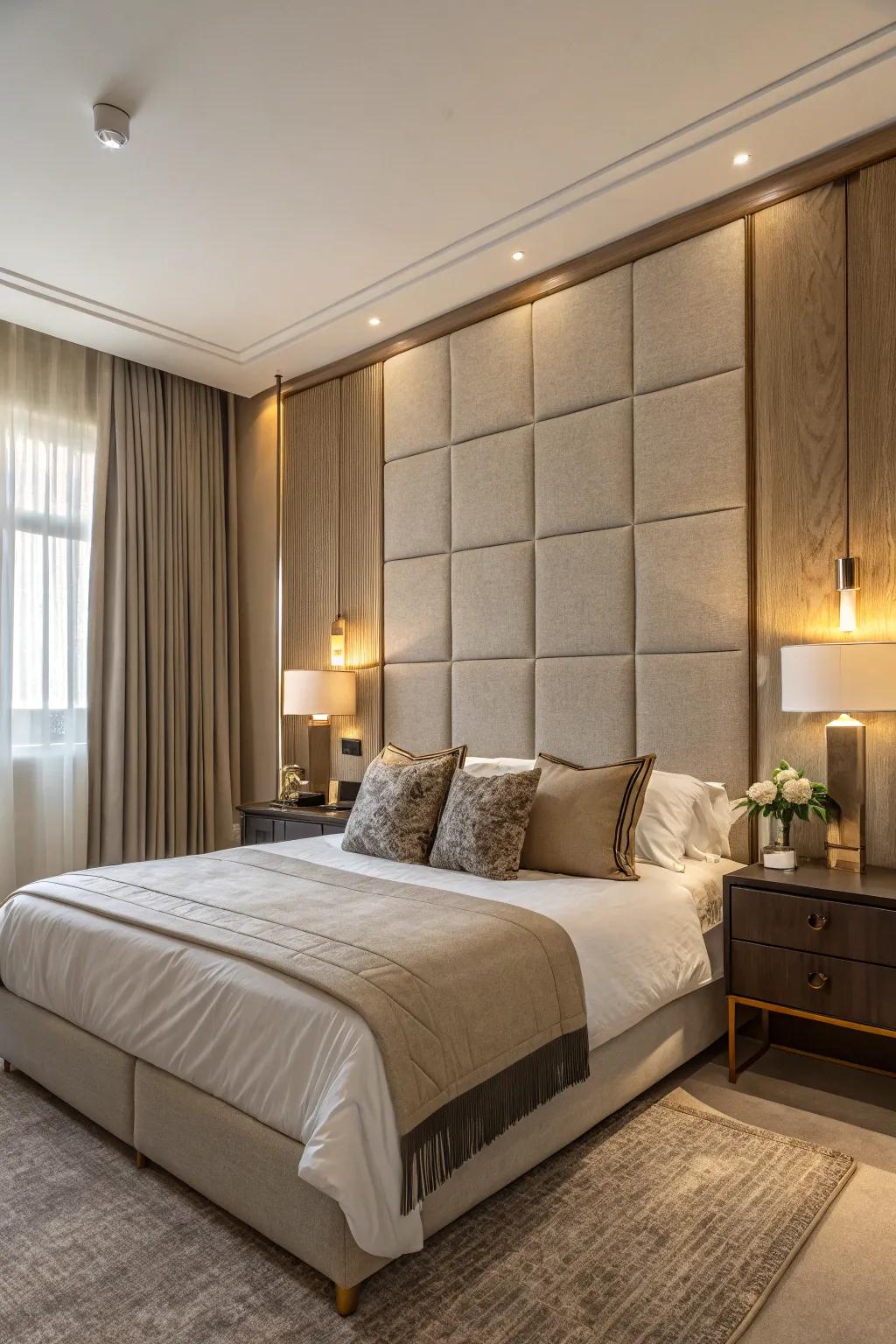 Fabric panels add softness and luxury