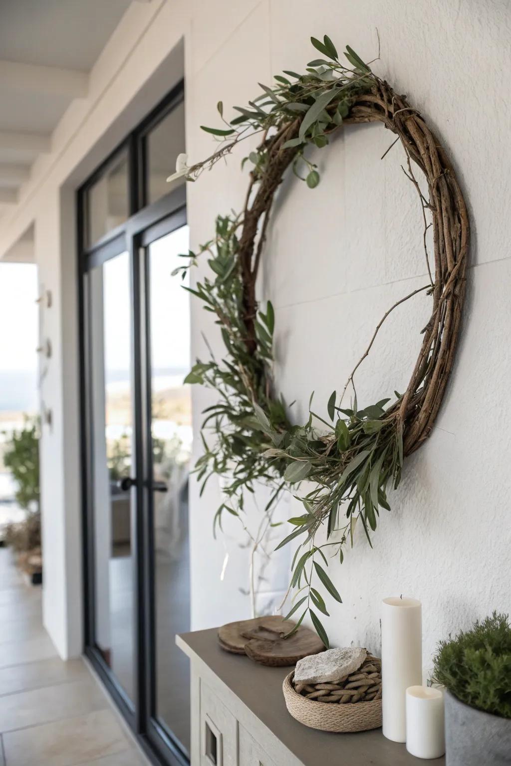 A minimalist wreath that embraces simplicity and elegance.