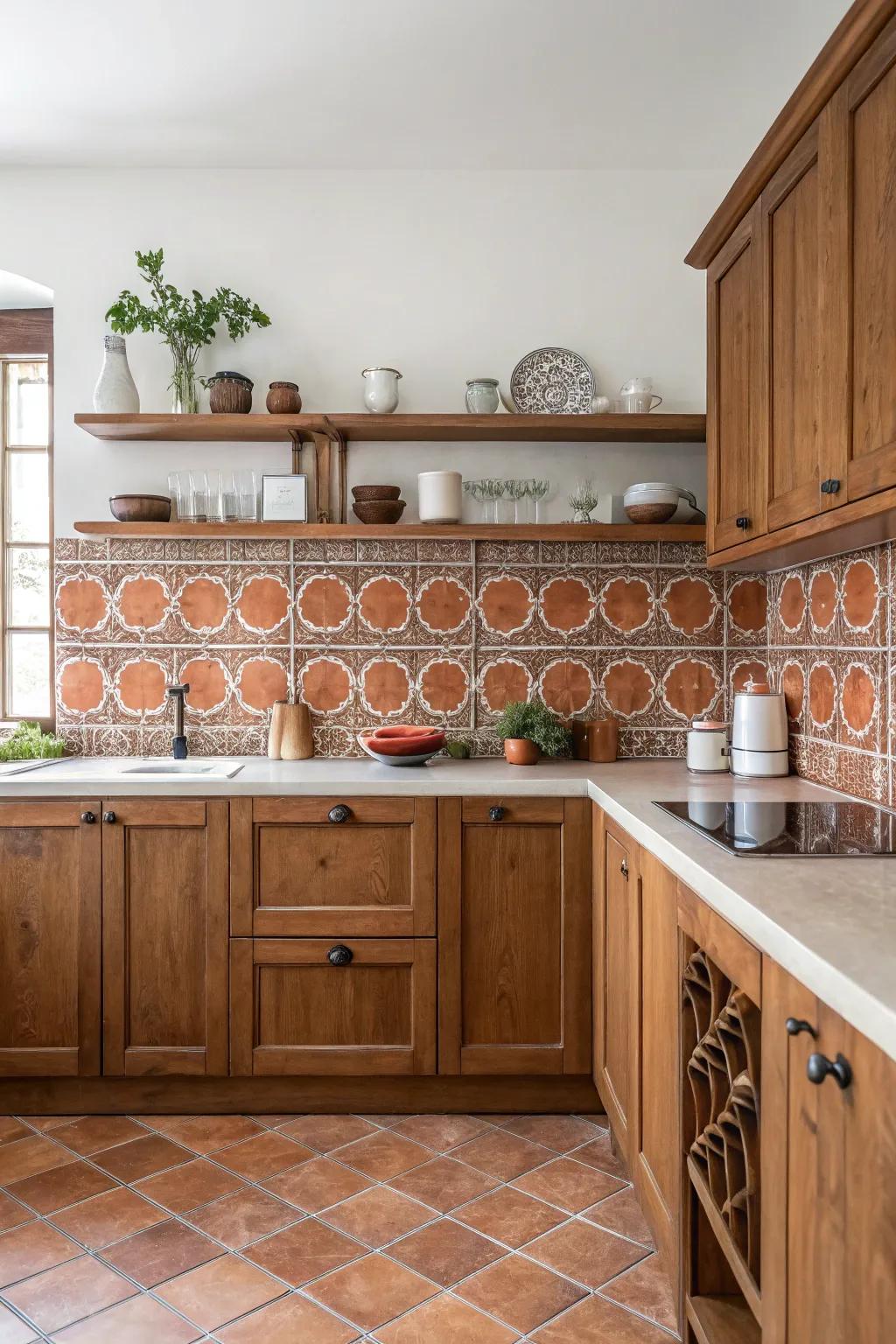 Terracotta tiles lend warmth and charm.