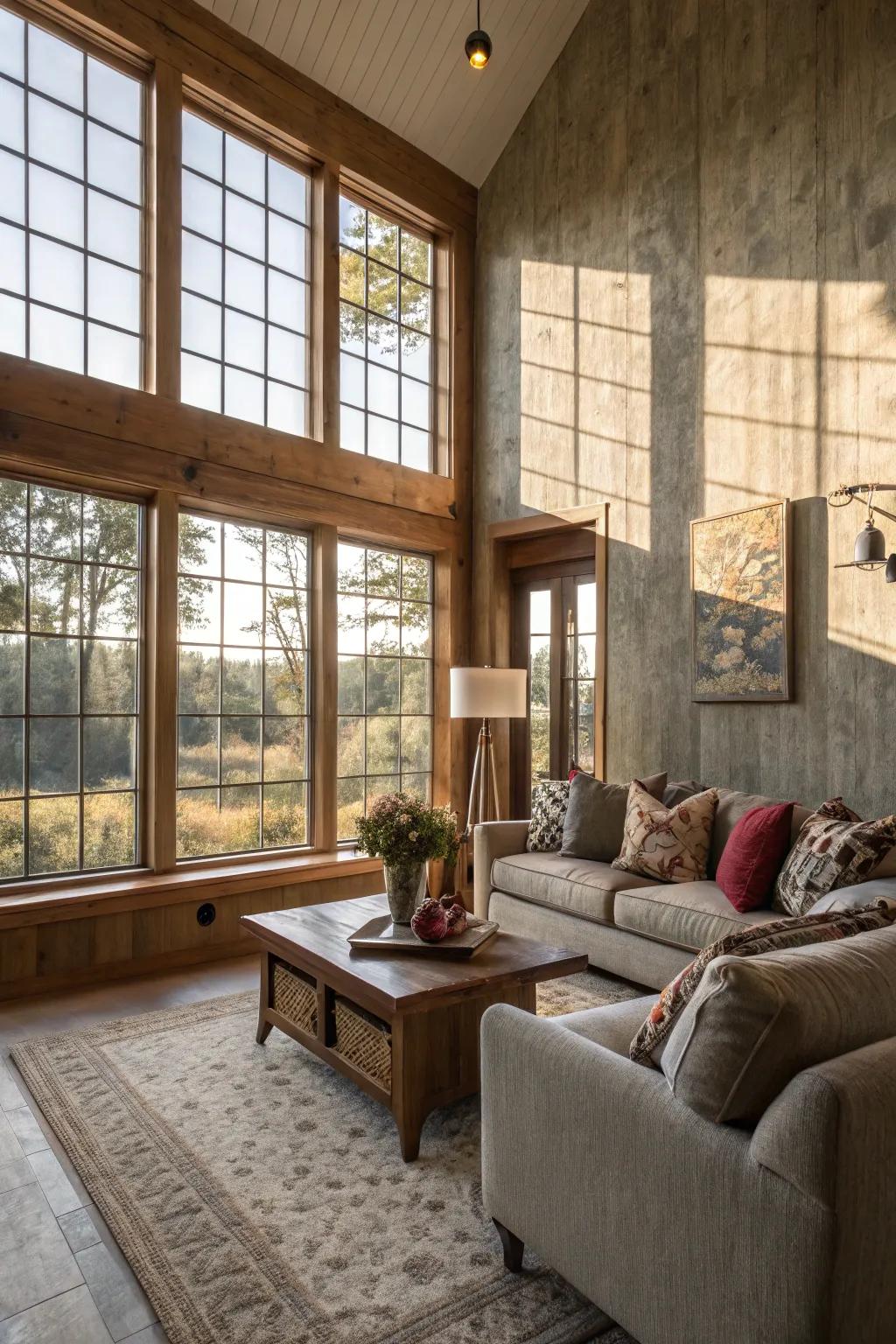 Textures that add depth and warmth to a space filled with natural light.