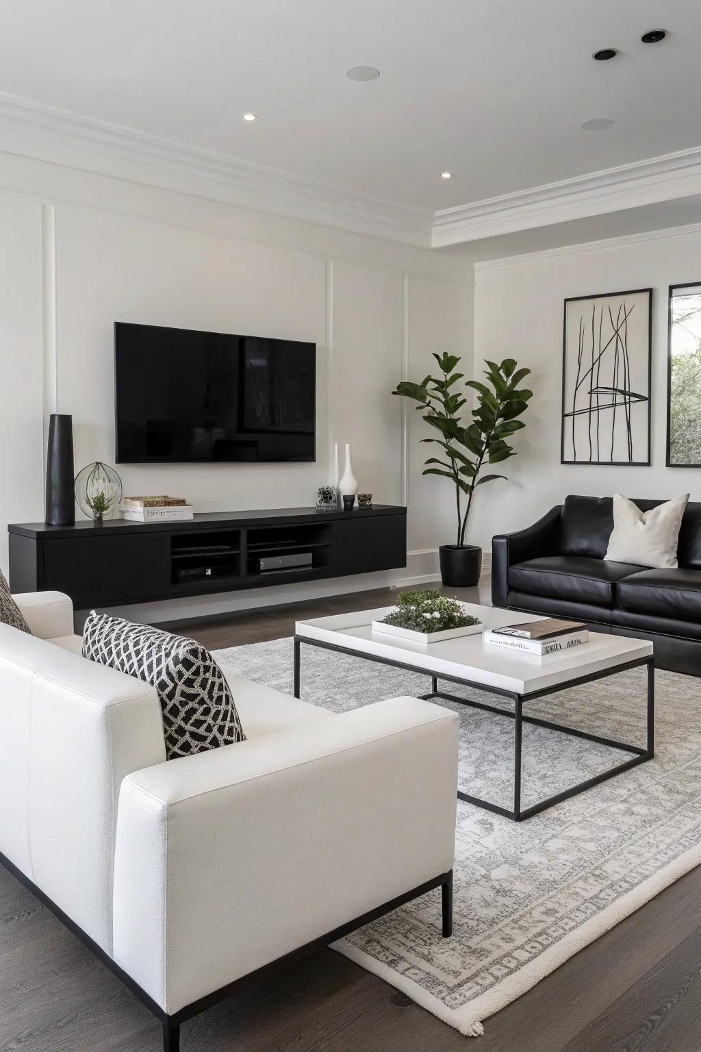 Monochrome schemes foster a cohesive and calming minimalist ambiance.