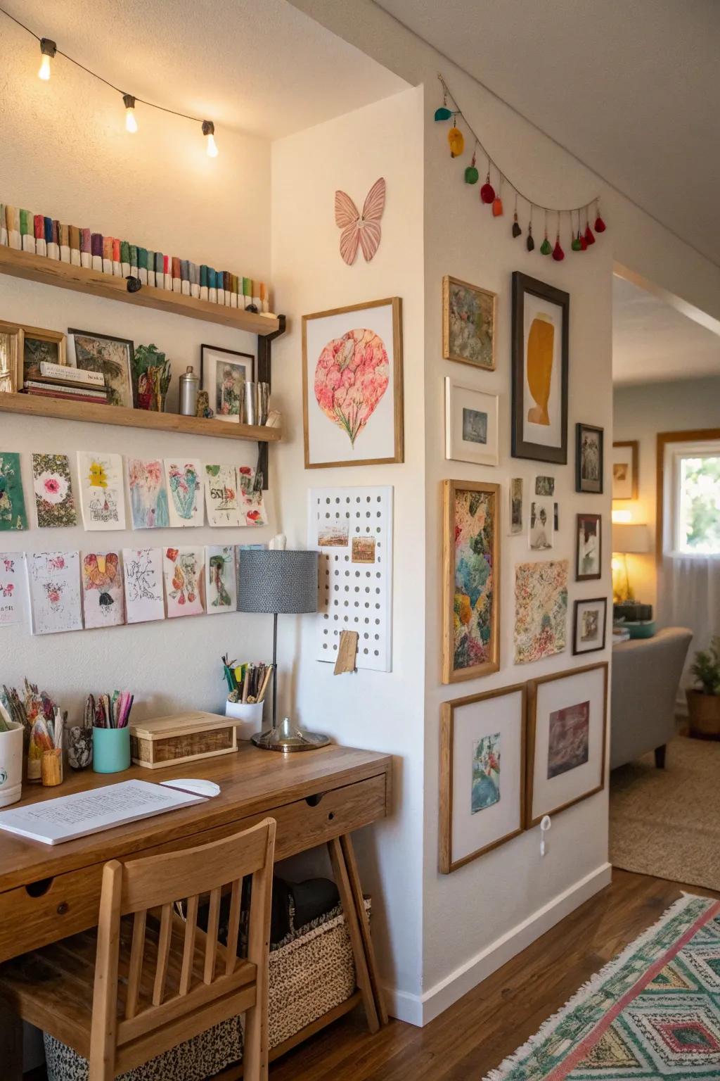 Personal artwork brings unique creativity to the gallery wall.