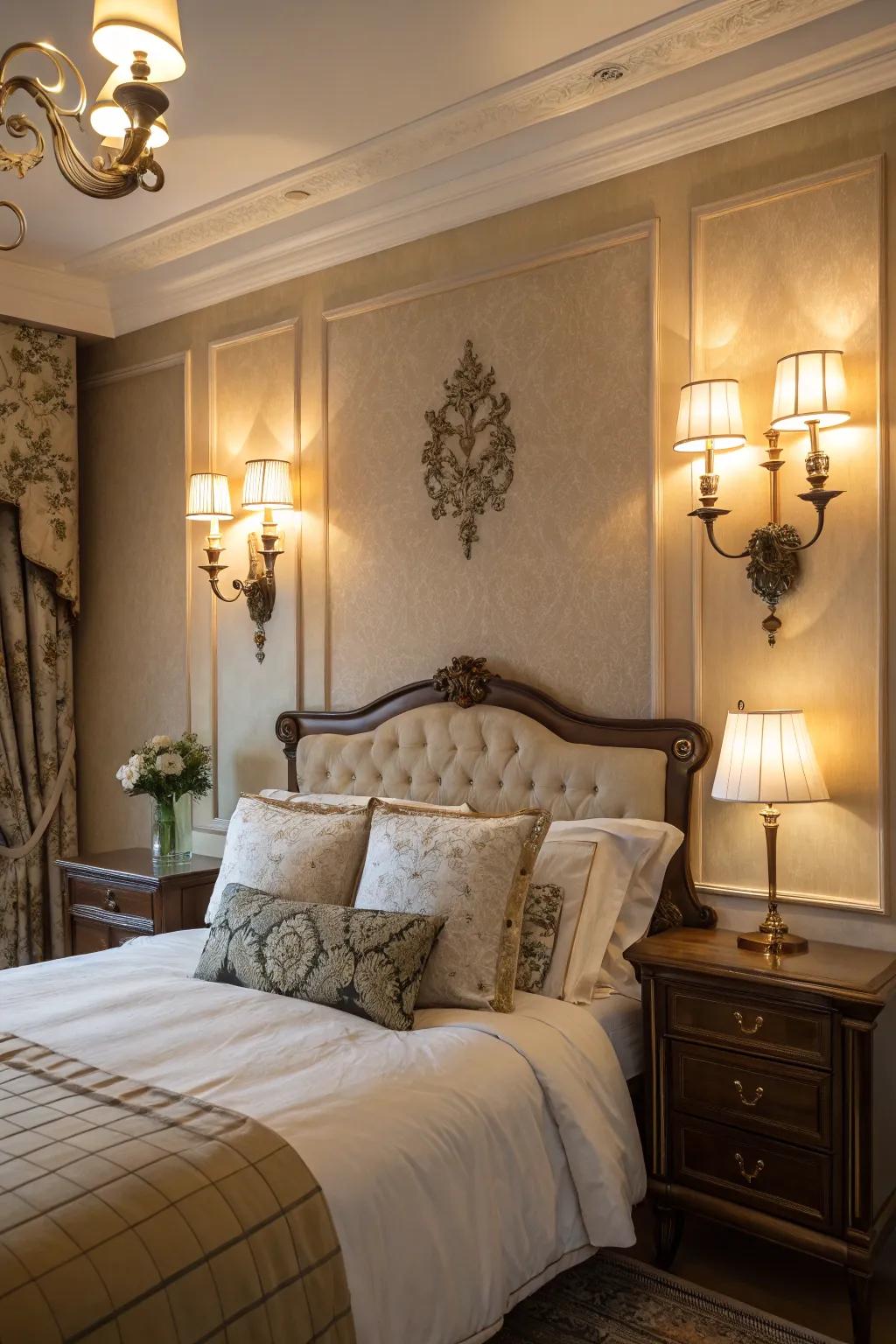 Wall sconces are a smart way to save surface space.