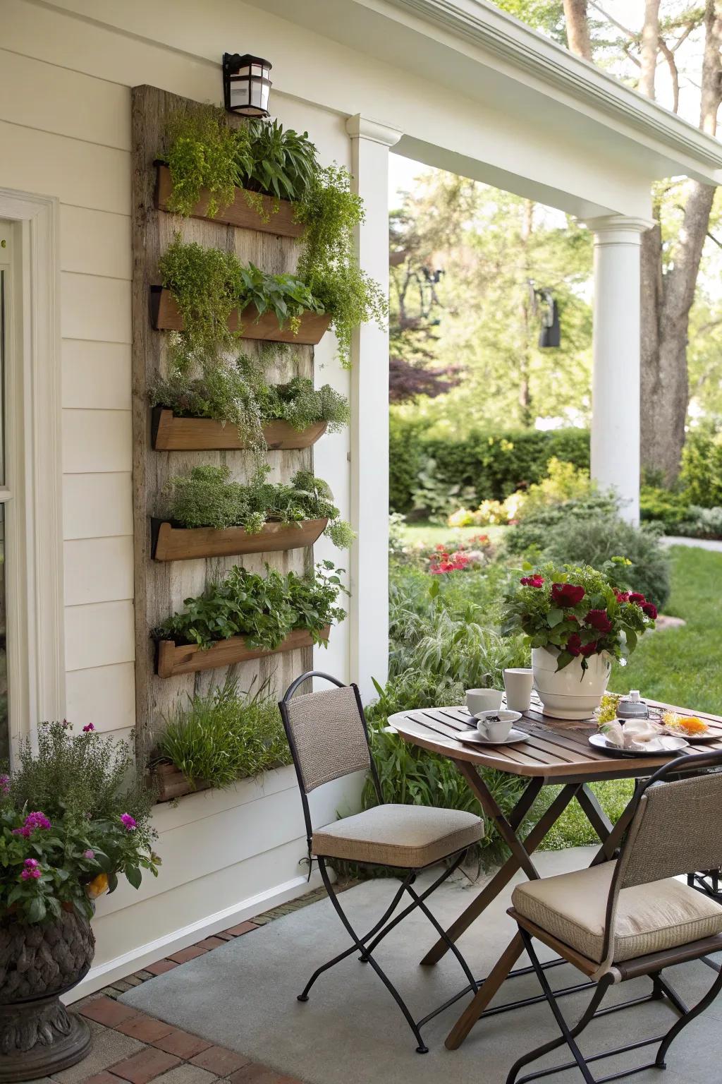 Fresh and green with a vertical garden.