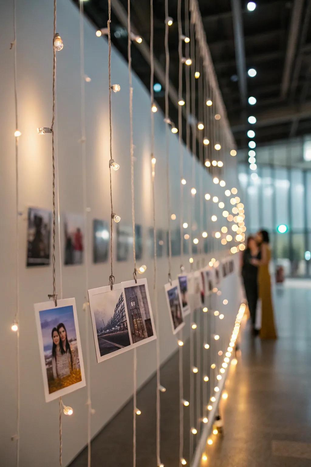 Floating lines and lights create a surreal display.