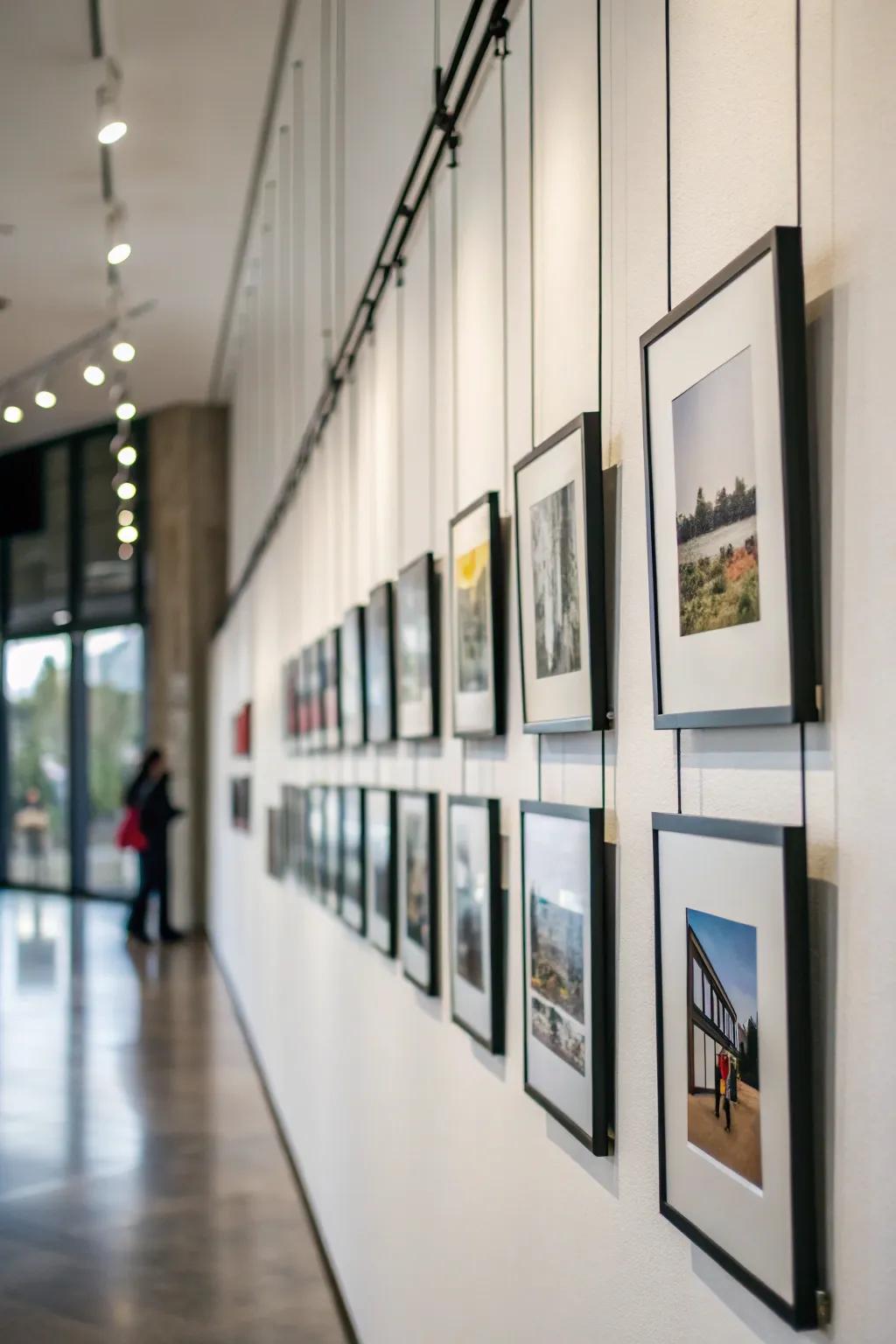 Modern picture wall with floating frames.