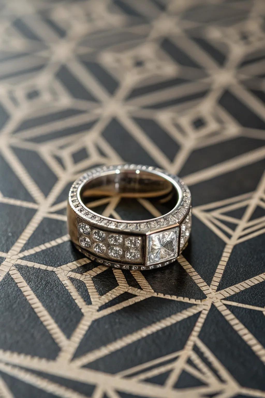 A modern square band with a unique and contemporary design.