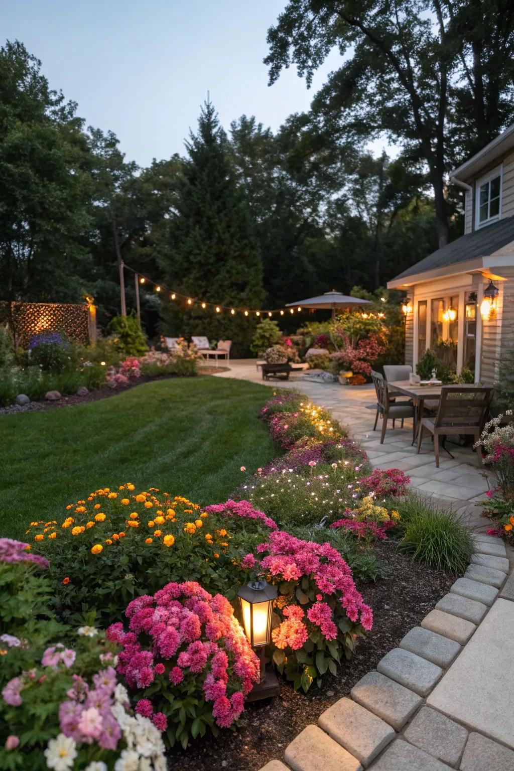 Experience evening magic with garden lighting.