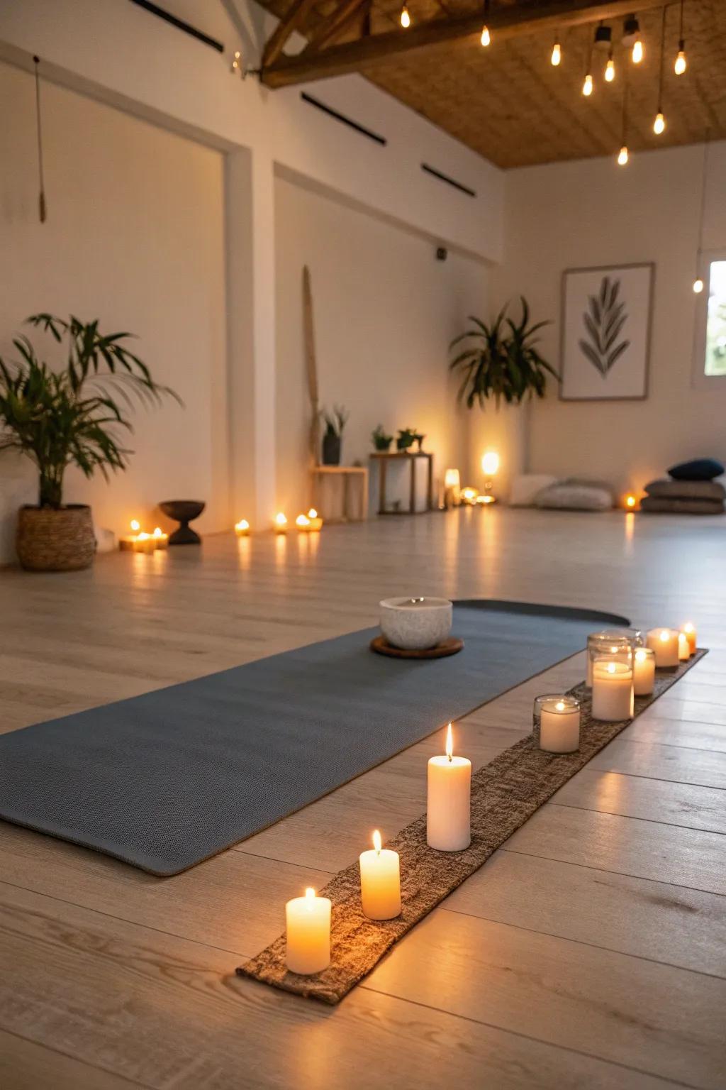 Encourage relaxation with a soothing yoga session.