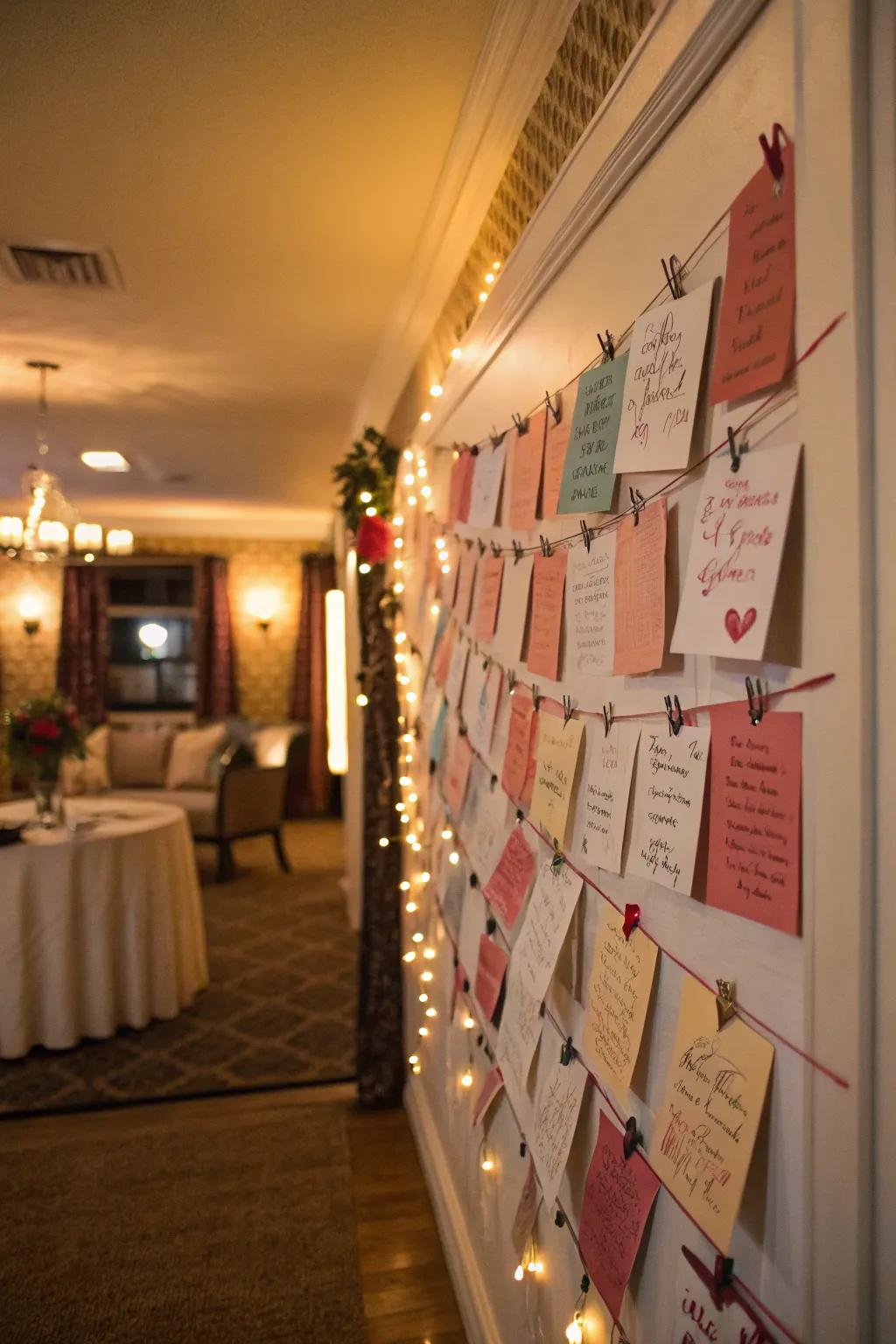 A heartfelt love letter wall for sharing notes.