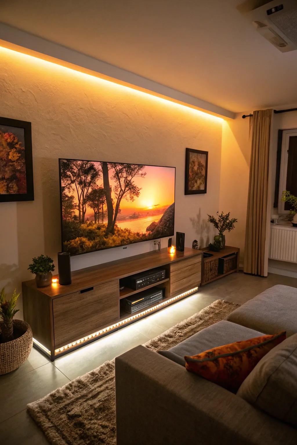 Ambient lighting can set the perfect mood around your TV.