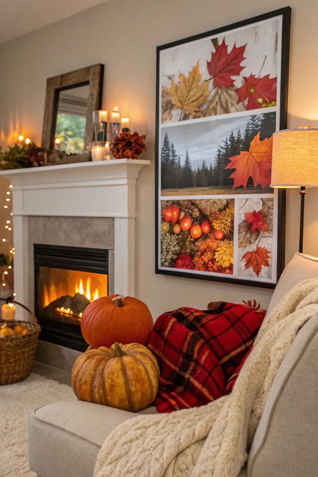 Seasonal art keeps decor fresh.