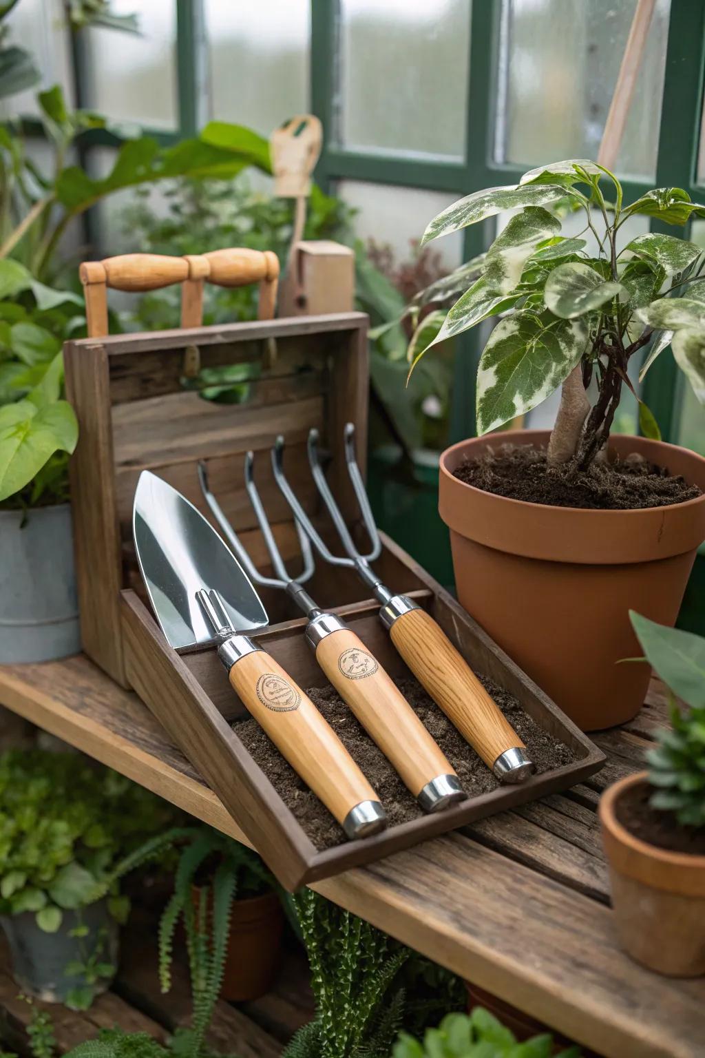 Enhance her garden experience with stylish tools.