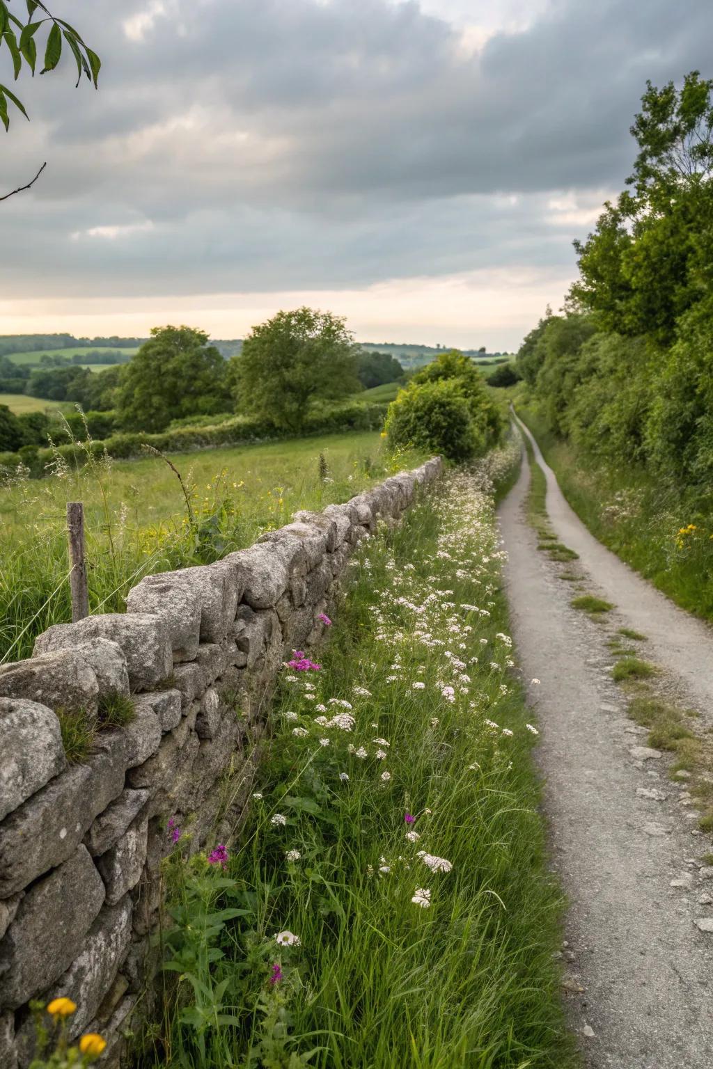 Natural stone fences offer durability and timeless beauty.