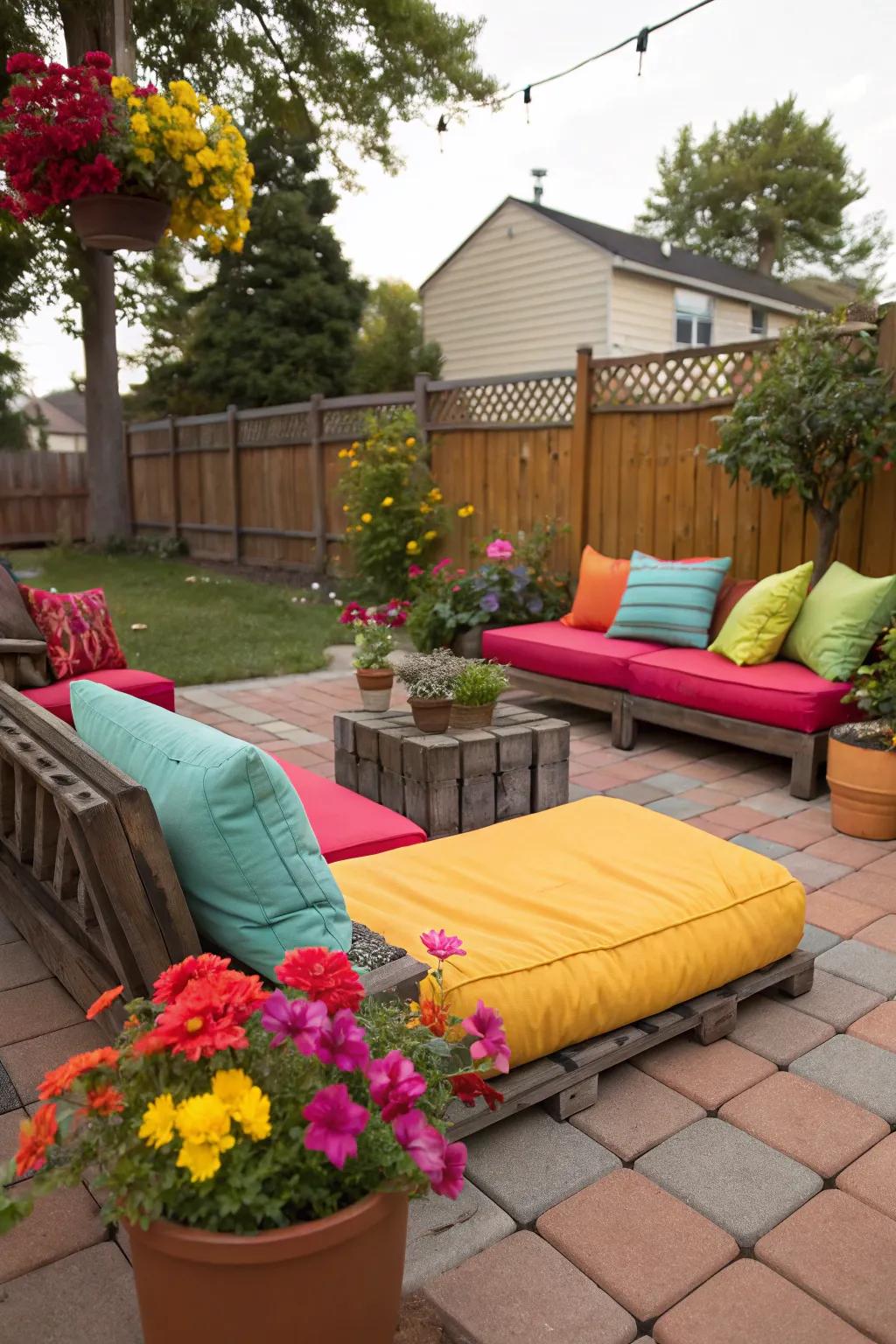 Colorful accents bring personality and cheer to your backyard.