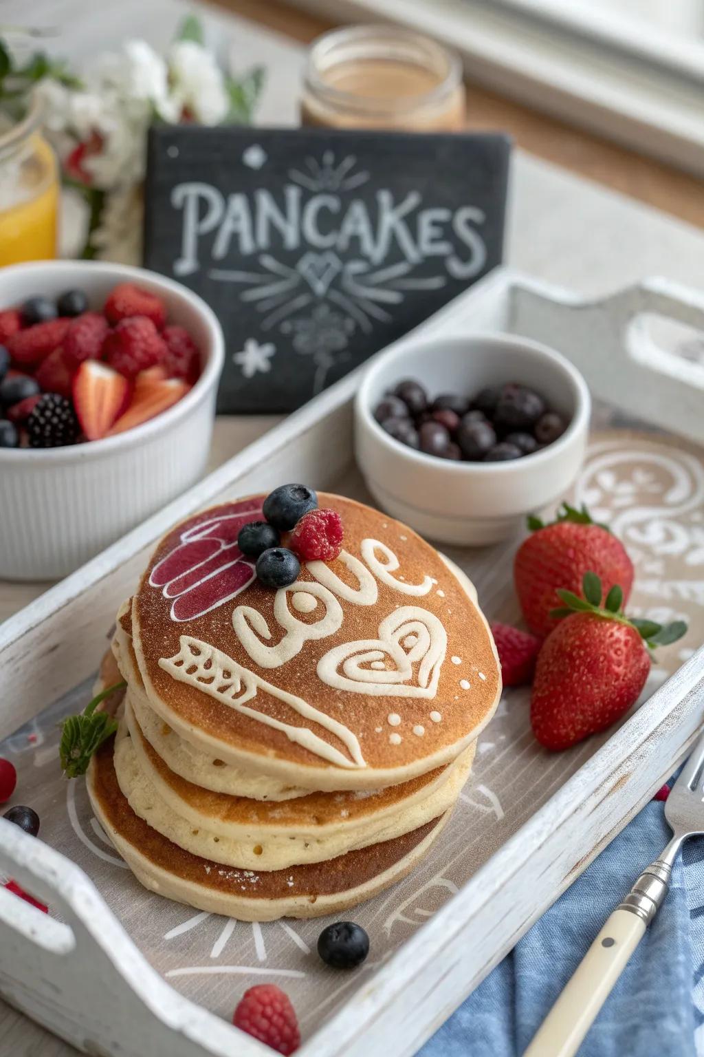 Pancake art adds a playful and creative touch to breakfast.