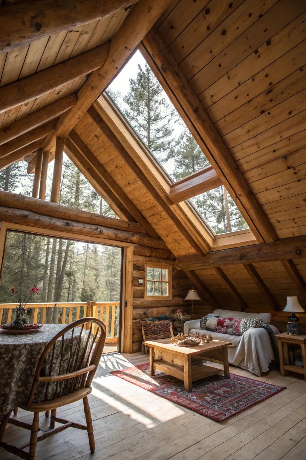 Skylight offering celestial views from a cabin