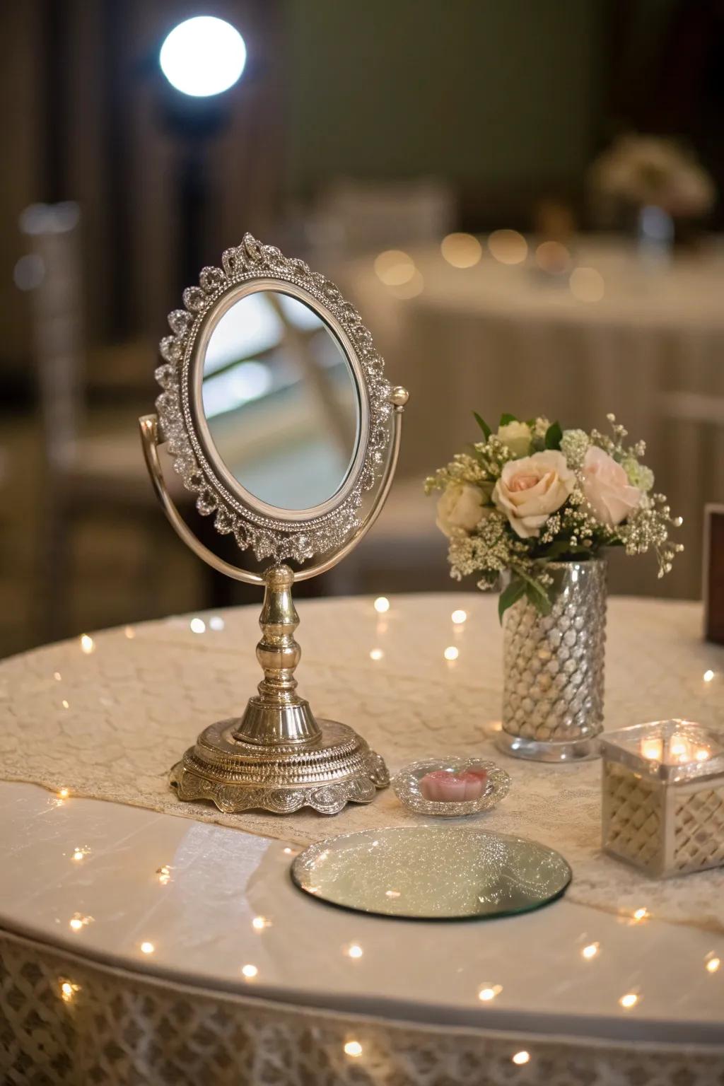 Mirrors add depth and brightness to your table setting.