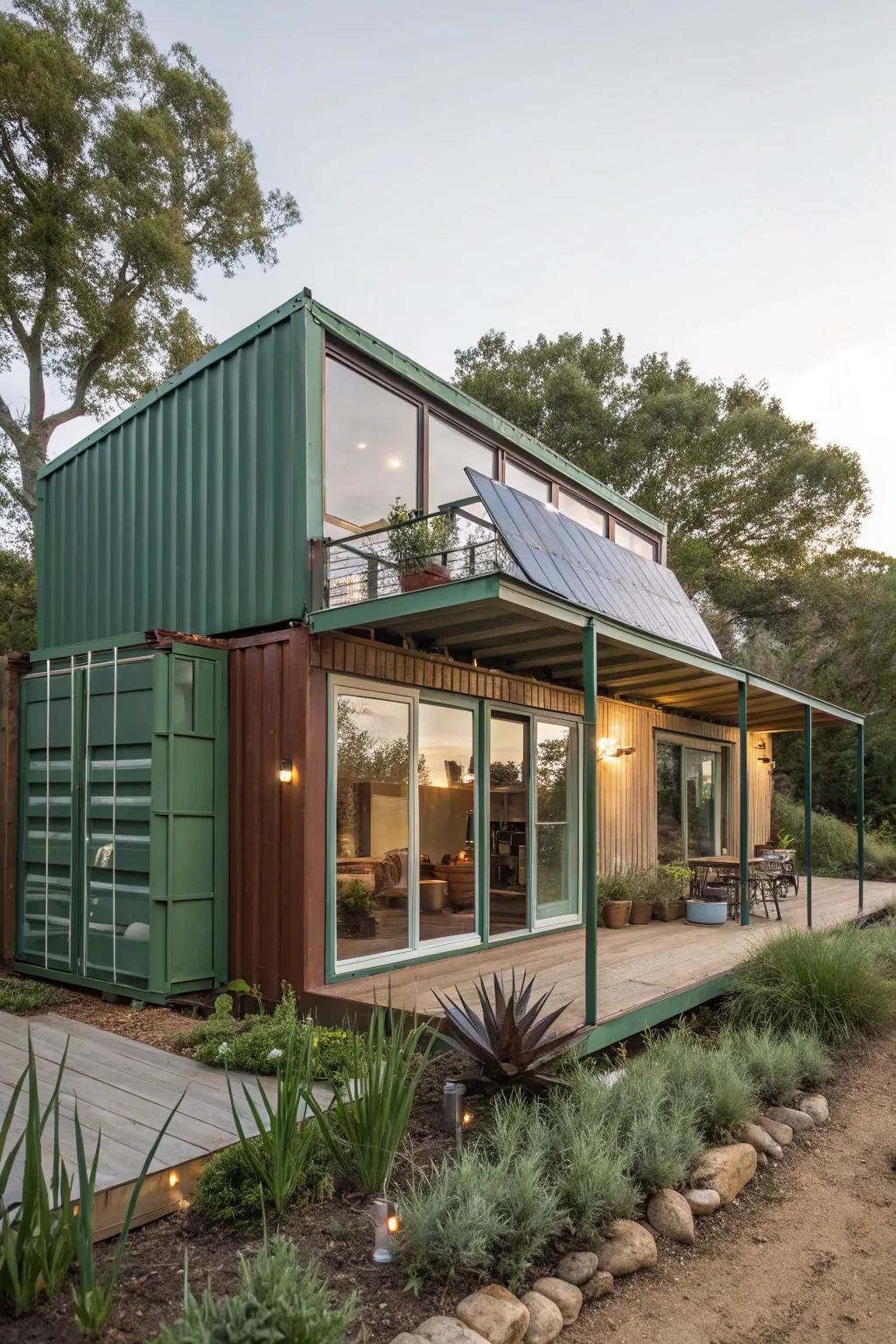 Sustainability meets style in this thoughtfully designed container home.