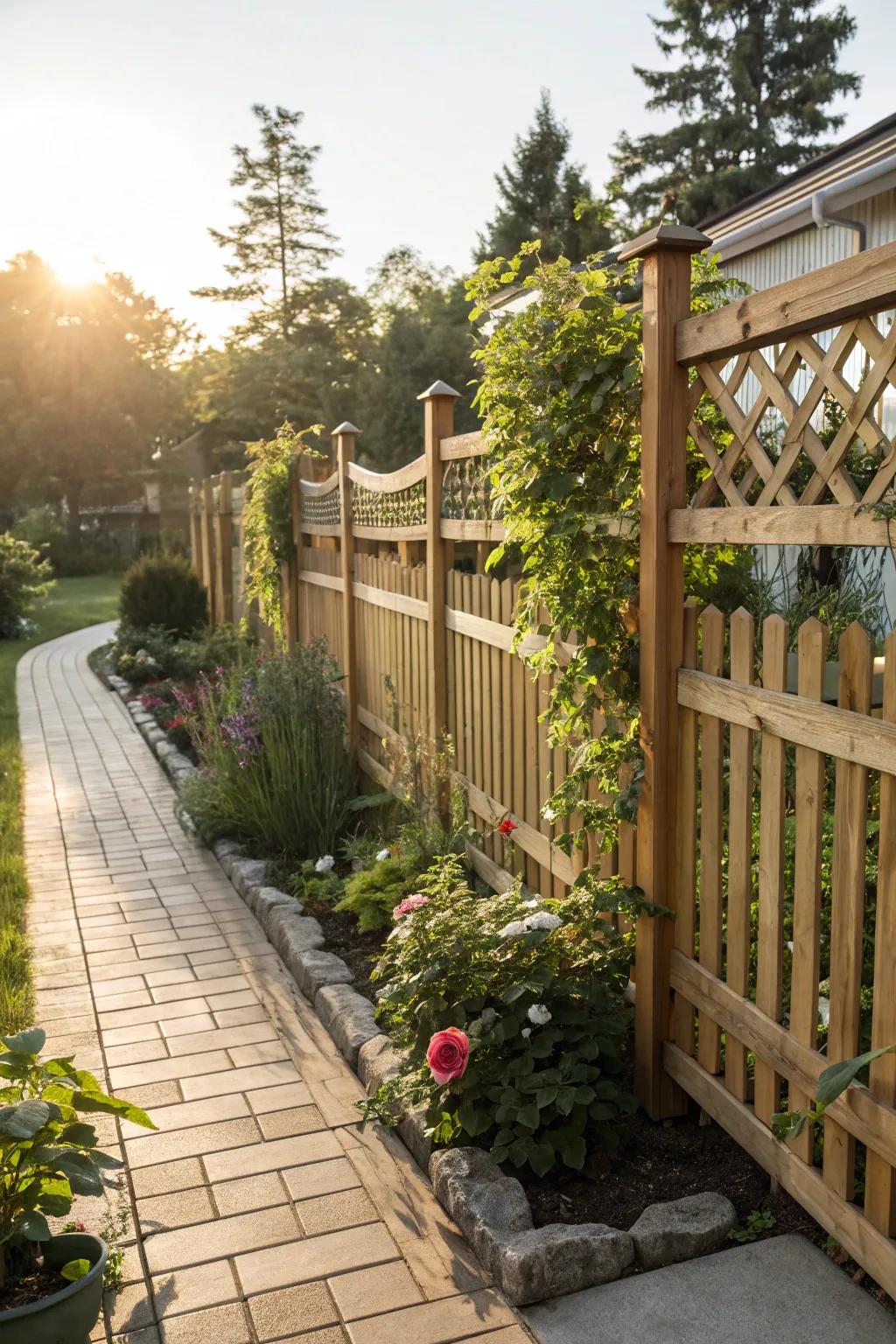 Shadowbox fences offer privacy with light and airflow.