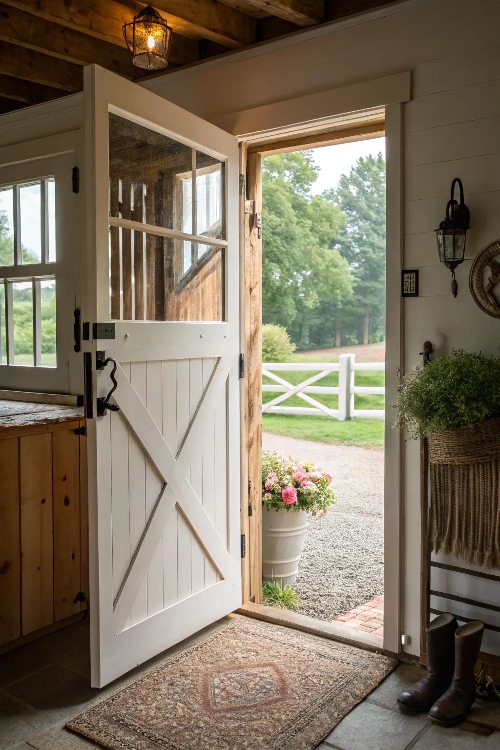 Enjoy versatility and charm with a classic Dutch door.