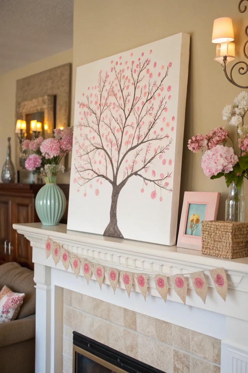 Fingerprint blossom trees offering a personal touch.
