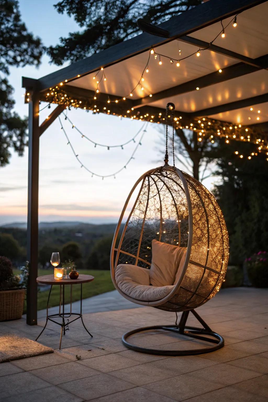 Enchant your patio with twinkling lights.