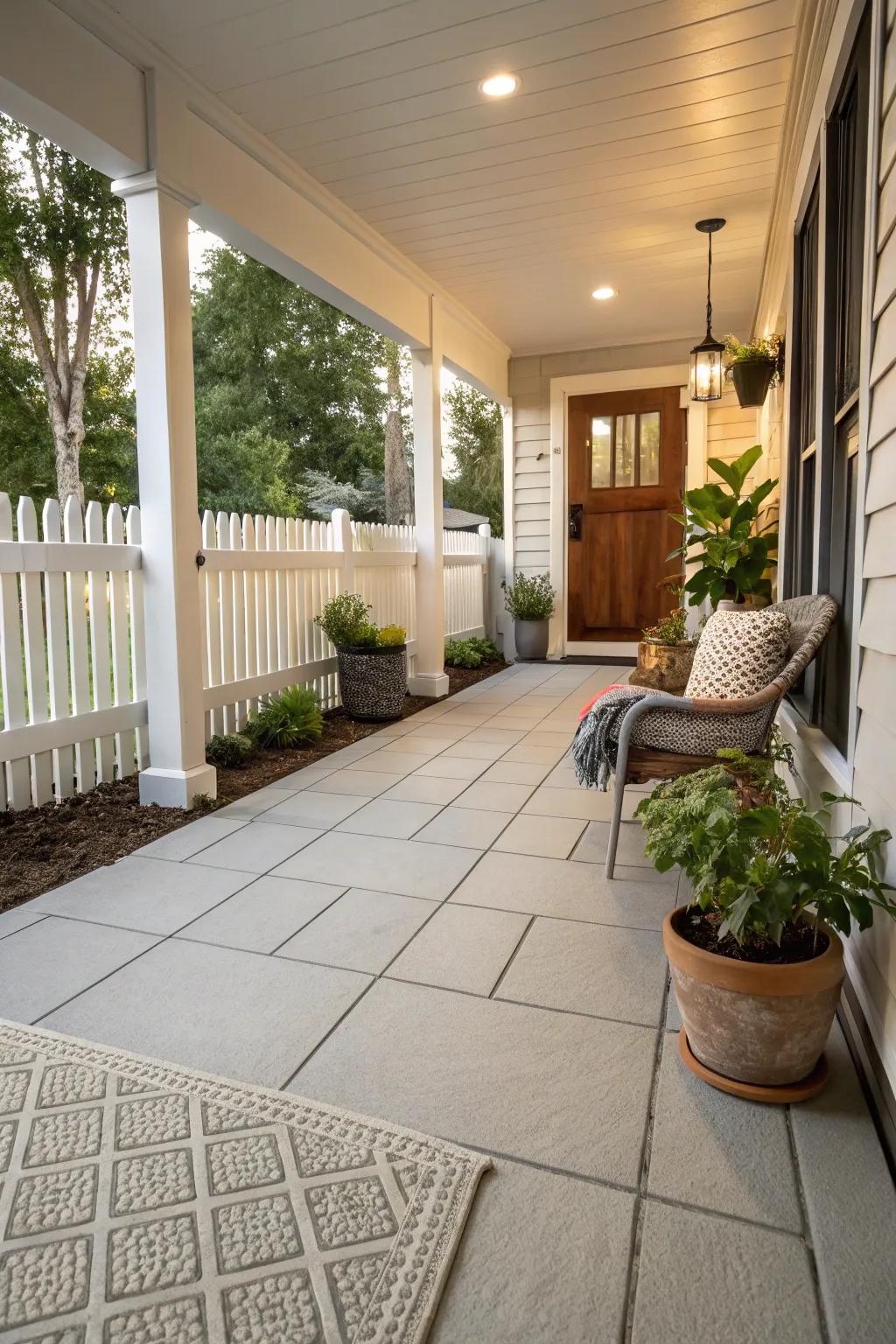 Anti-slip tiles combine safety and style for your porch.