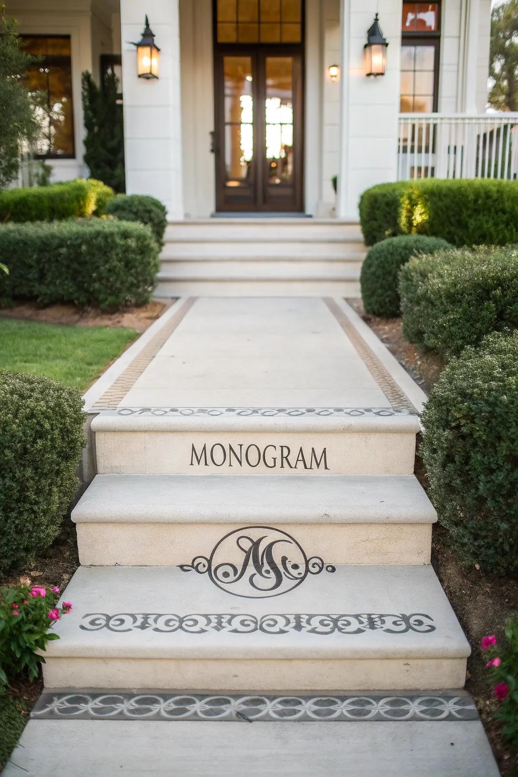 Monograms add a personal touch to your front steps.