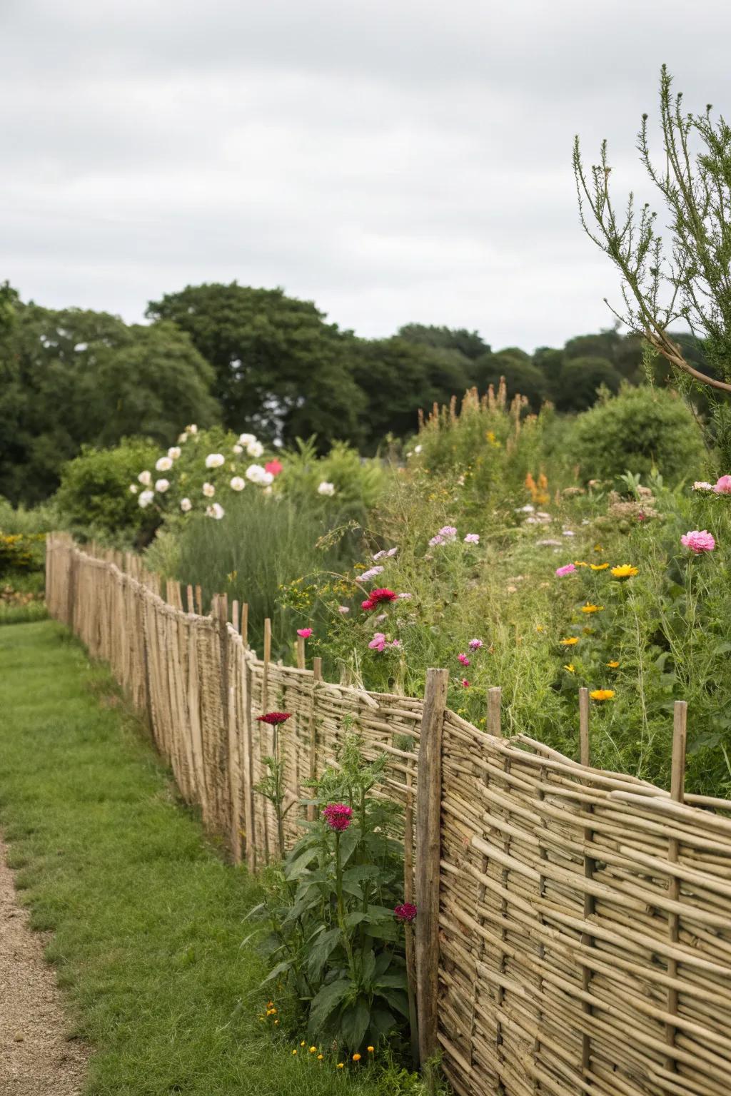 Textured and natural reed fencing.