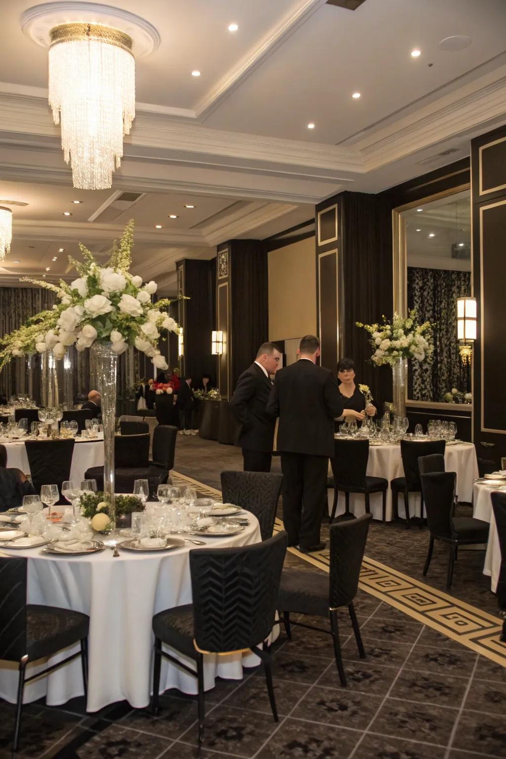 Elevate your holiday gathering with a Black and White theme.