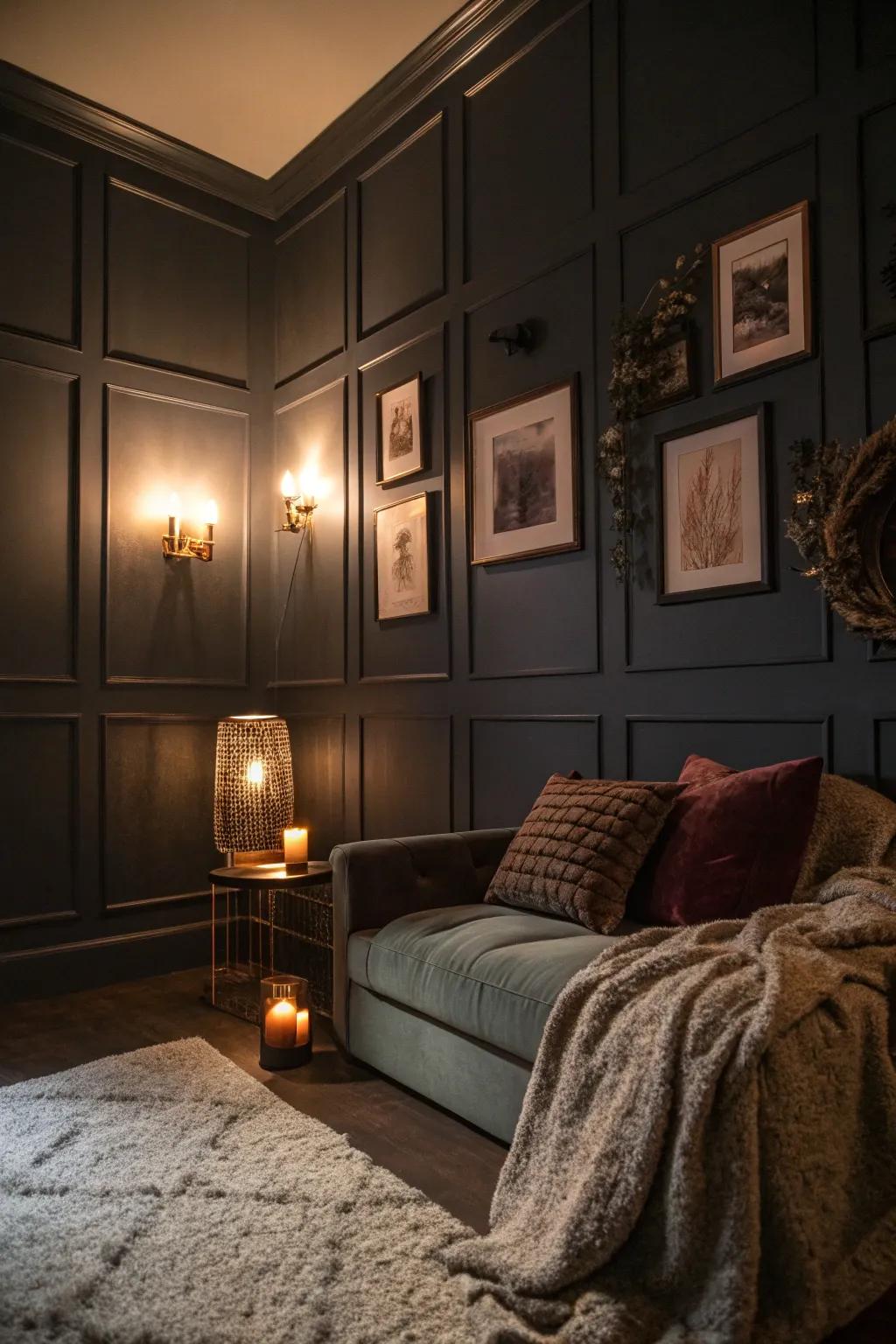 Dark palettes create cozy atmospheres