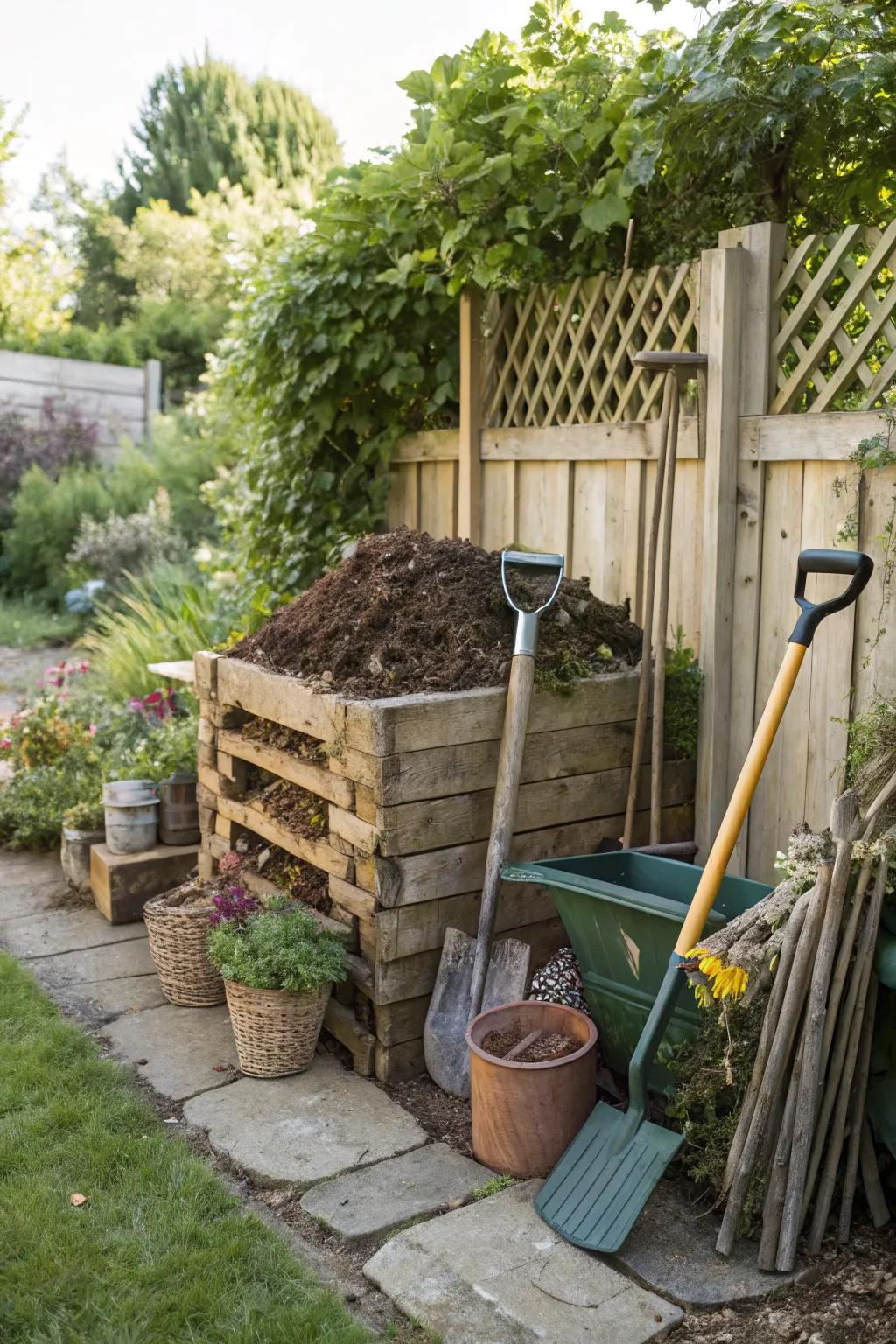 Composting transforms waste into a nutrient-rich resource.