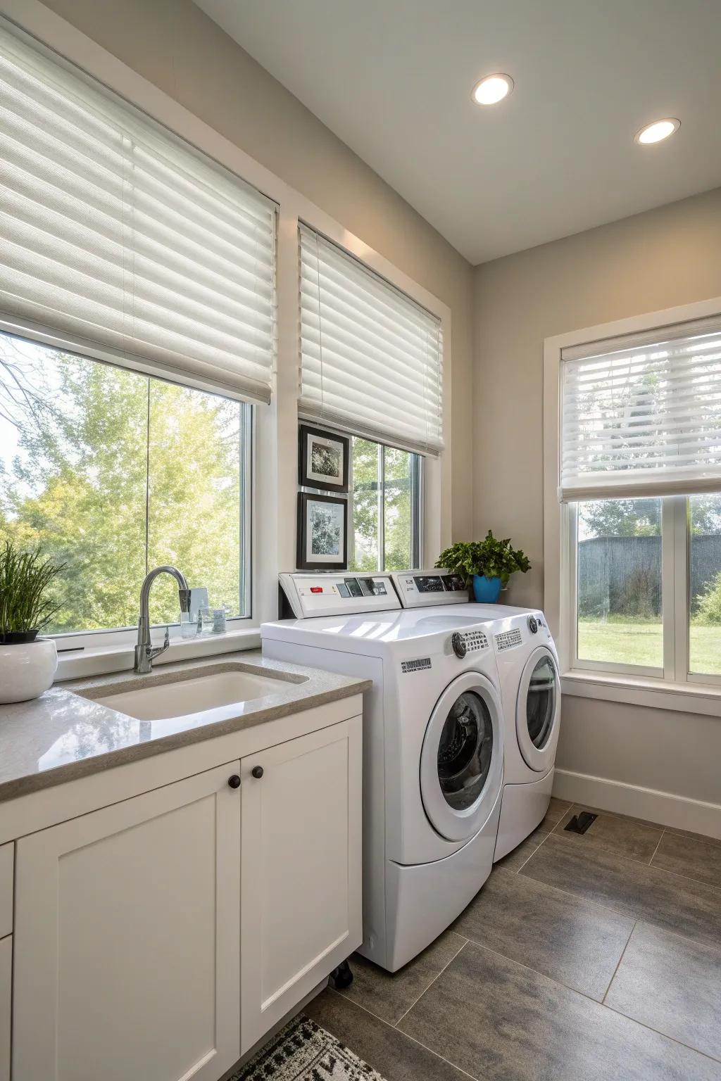 Smart blinds offer convenience and modern appeal.