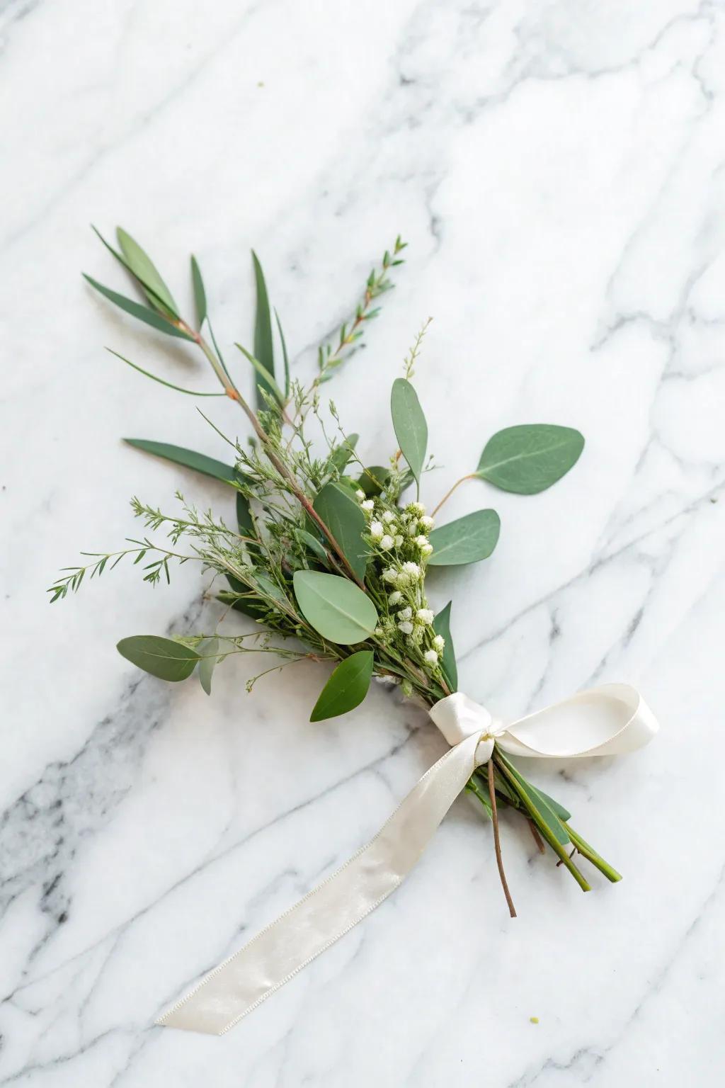Minimalist greenery offers sleek sophistication.