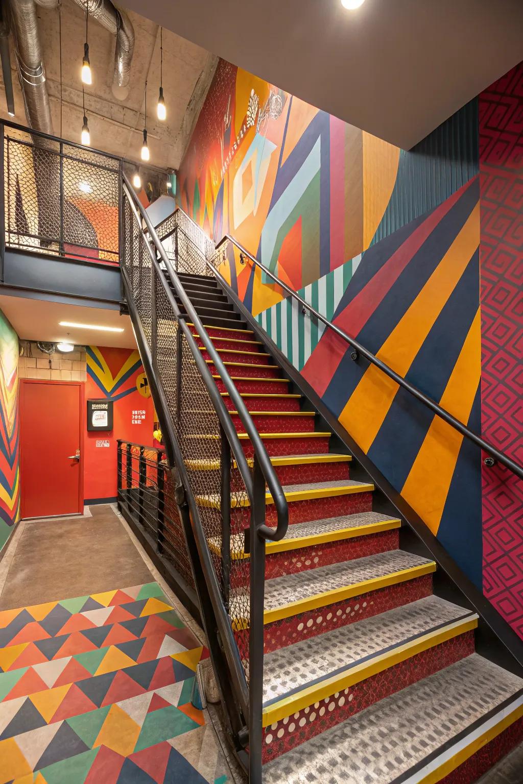 Dynamic contrasts bring personality to your staircase.