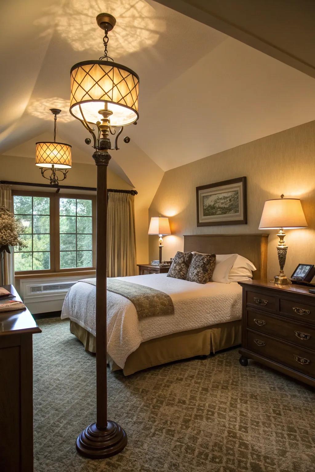 Layered lighting allows for versatile ambiance control.