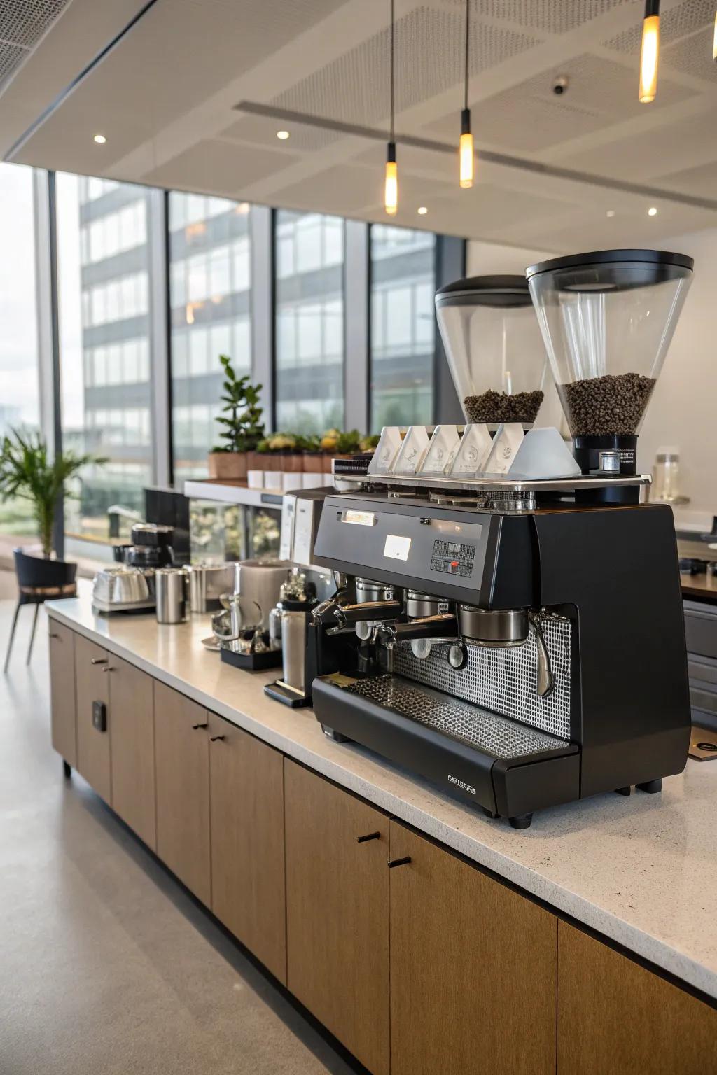 A barista-inspired setup elevates your office coffee experience.