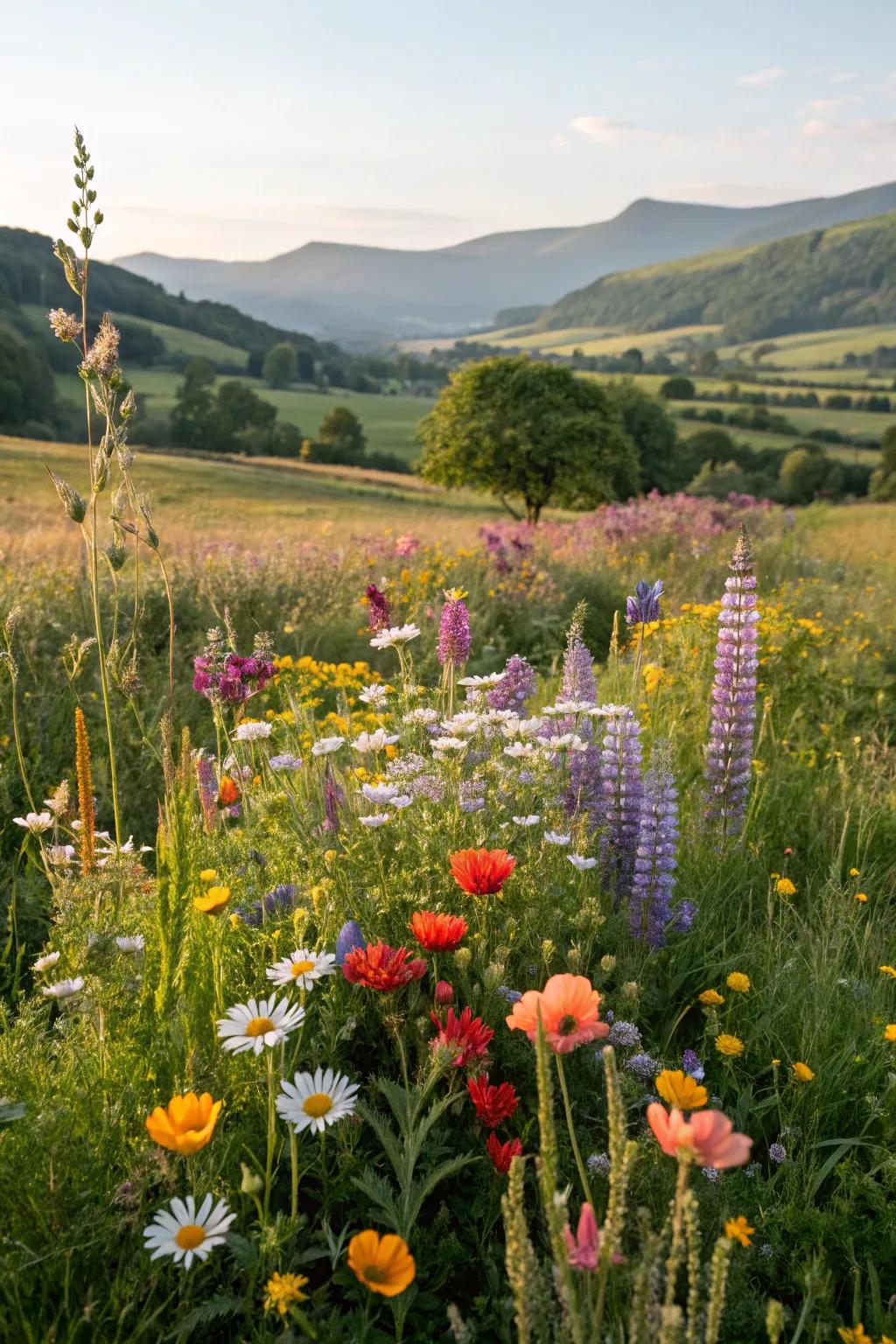 Wildflowers bringing a carefree meadow vibe to the garden.