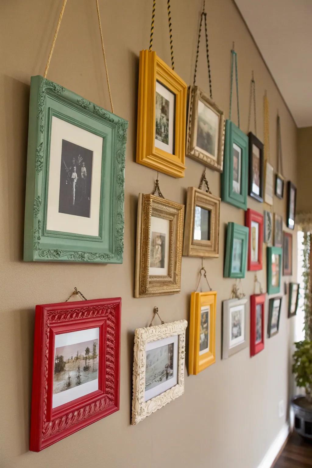 Eclectic frame combinations adding a playful vibe.